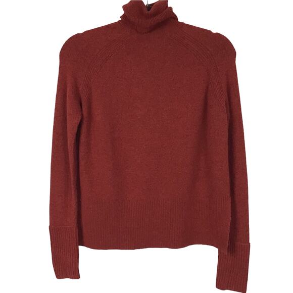 J. Crew Brick Red Burgundy Alpaca Wool Turtleneck High Low Pullover Sweater XXS - Picture 8 of 11